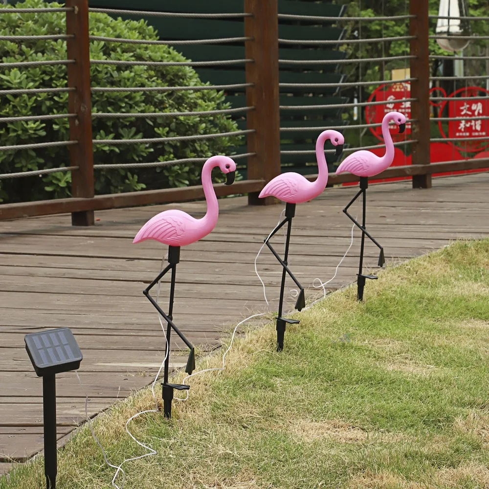 Flamingo Outdoor Solar Lights,Fence Garden Lights Waterproof LEDLights Viewing Lights Solar Lights Garden Decorative Lawn Lights