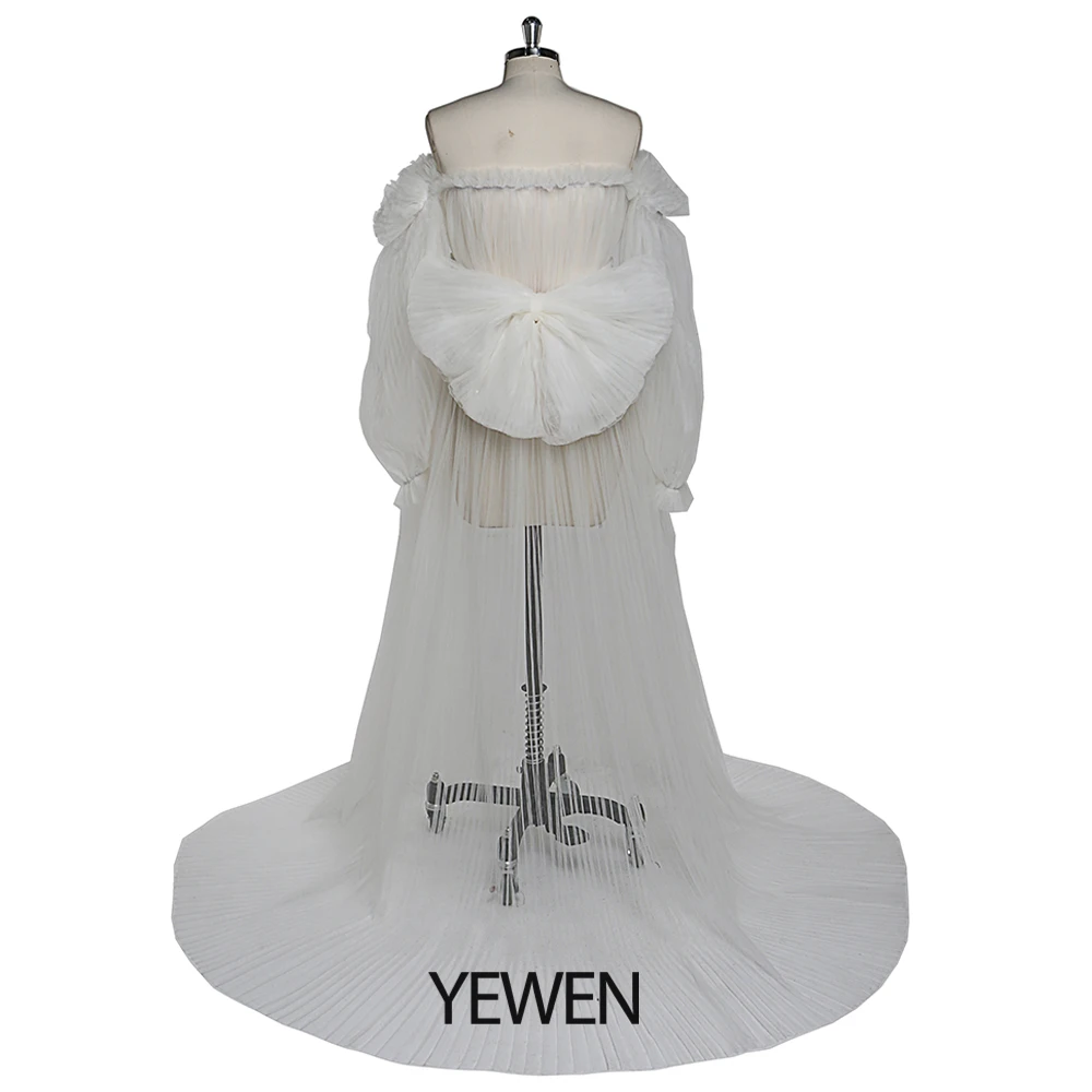 Сексуальное прозрачное платье для фотосъемки беременных Длинные Пышные Рукава