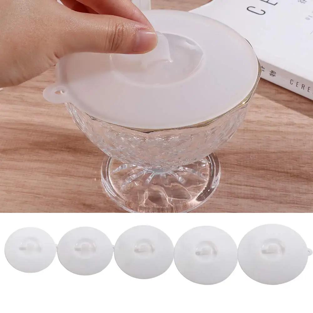 

Safe Grade White Silicone Cup Cover Bowl Lid Heat-resistant Prevent Dust and Flies Universal Sealed Lids