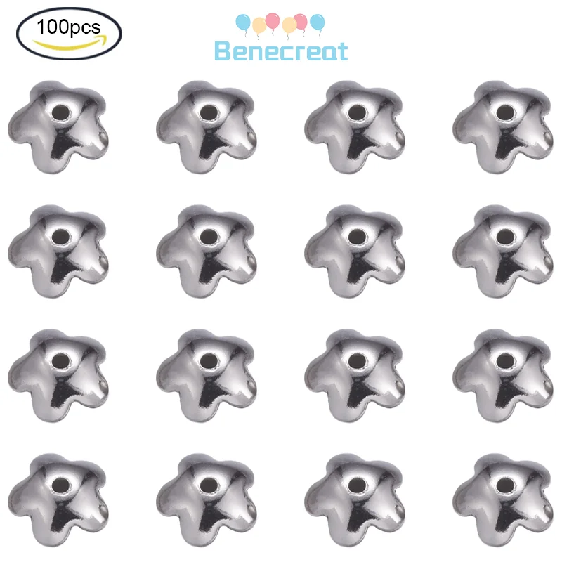 

Шапочки для бусин из нержавеющей стали с 5 лепестками, 100 шт.