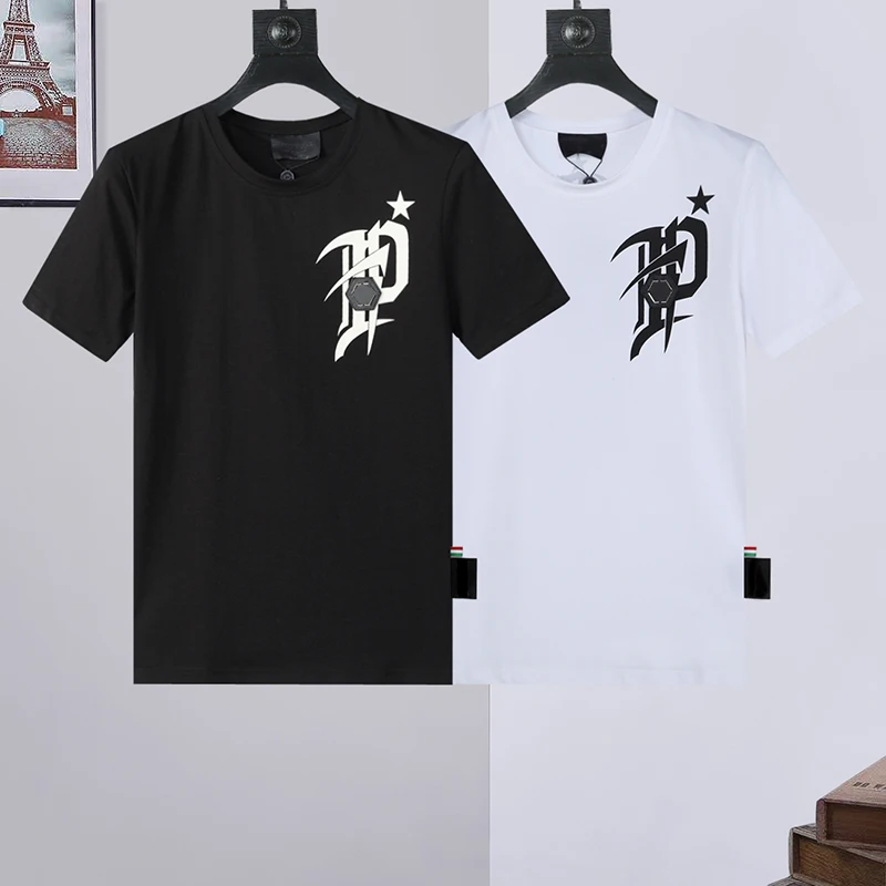 

2022SS pp men's fashion brand plein QP hot drill short-sleeved men's round neck skull print fashion men's short cotton T-shirt