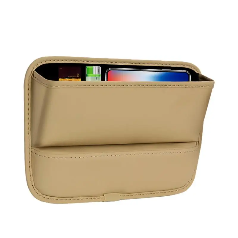 

Car Seats Console Side Pockets Auto Console Side Seats Catcher Gap Filler PU Leather Driver Organizer Storage Pocket For Phones