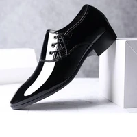 mens formal shoes business office pointed toe shoes mens glossy casual wedding shoes plus size zapatos de vestir para hombre