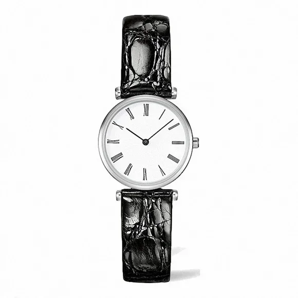 Роскошные новые женские часы Jialan Quartz Black Leather Gold Reloj Hombre