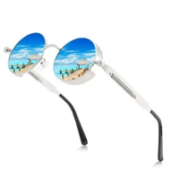 al mg alloy classic round sun glasses polarized mirror sunglasses custom made myopia minus prescription lens 1to 6