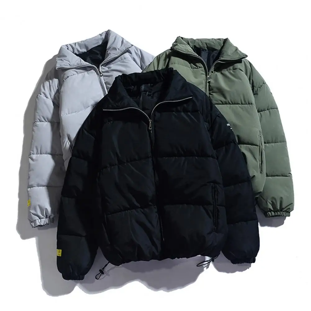 Winter New Men Solid Color Parkas Quality Brand Men's Stand Collar Warm Thick Jacket Male Fashion Casual Parka Coat