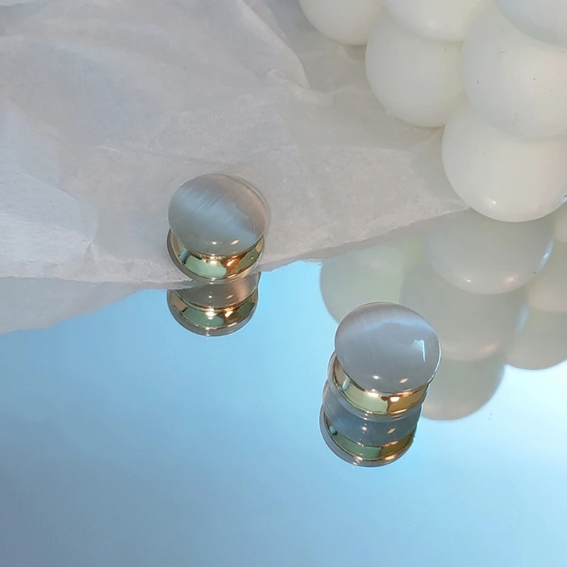 Корейские модные магнитные серьги с камнем кошачий глаз для женщин трендовые