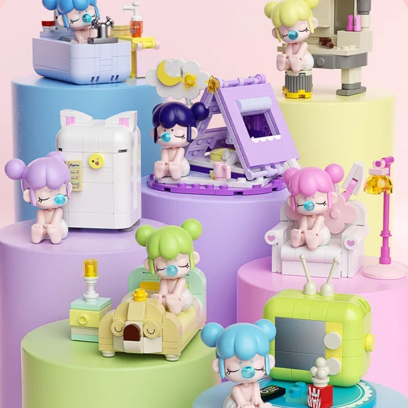 BabyNanci милый домашний строительный блок серии подвижная кукла настольный