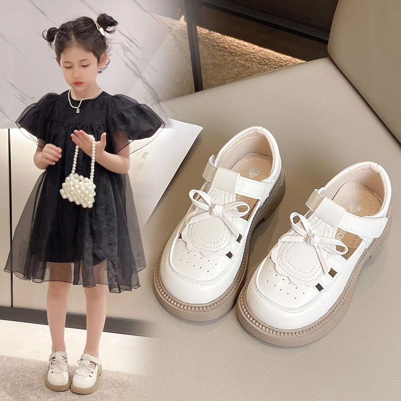 Летние Сандалии Для Девочек Дышащая Мягкая Кожа На Плоском Каблуке Удобная