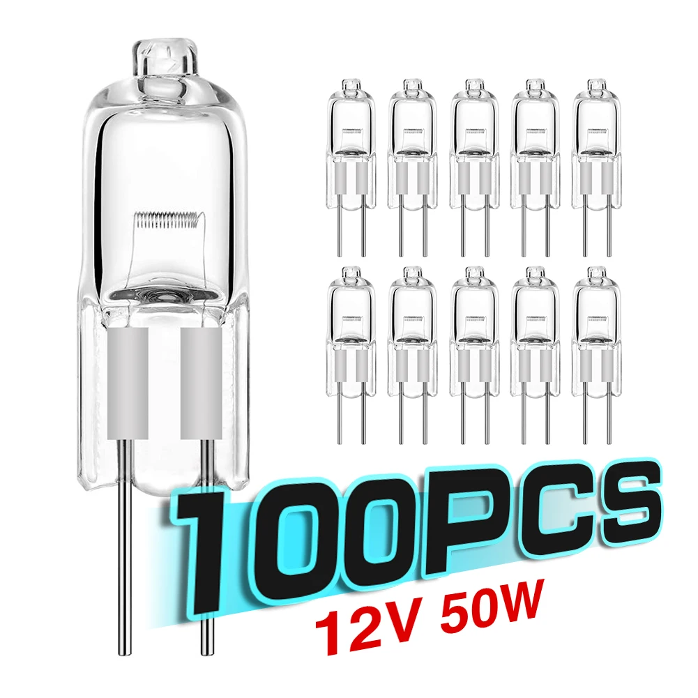 

100pcs 12V G4 indoor lighting inserted beads crystal lamps halogen bulb Globe 5W/10W/20W/35W/50W light bulbs Lot JC Bi-Pin LED