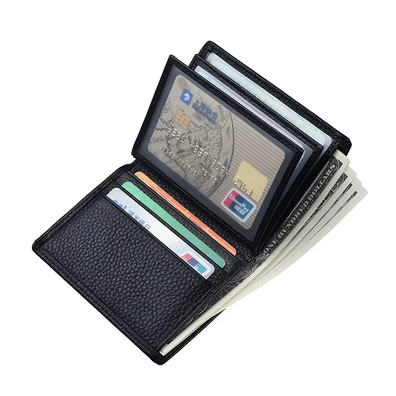 

Coin Money Men Leather Pocket Wallet Short Genuine Bag Slim Holder Zipper Black 100% Cowhide License Card Male Wallet Driving