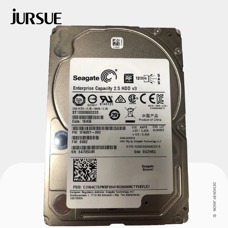 

Жесткий диск SAS для Seagate 1 ТБ 7E2000 ST1000NX0333 7200 об/мин 1000 Гб 12 Гбит/с 2,5 дюйма