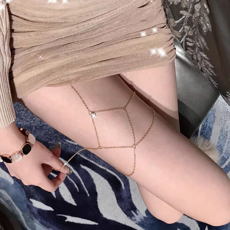 

Sexy Multilayer Tassel Leg Chain for Women Simple Adjustable Elastic Thigh Chain Beach Body Jewelry