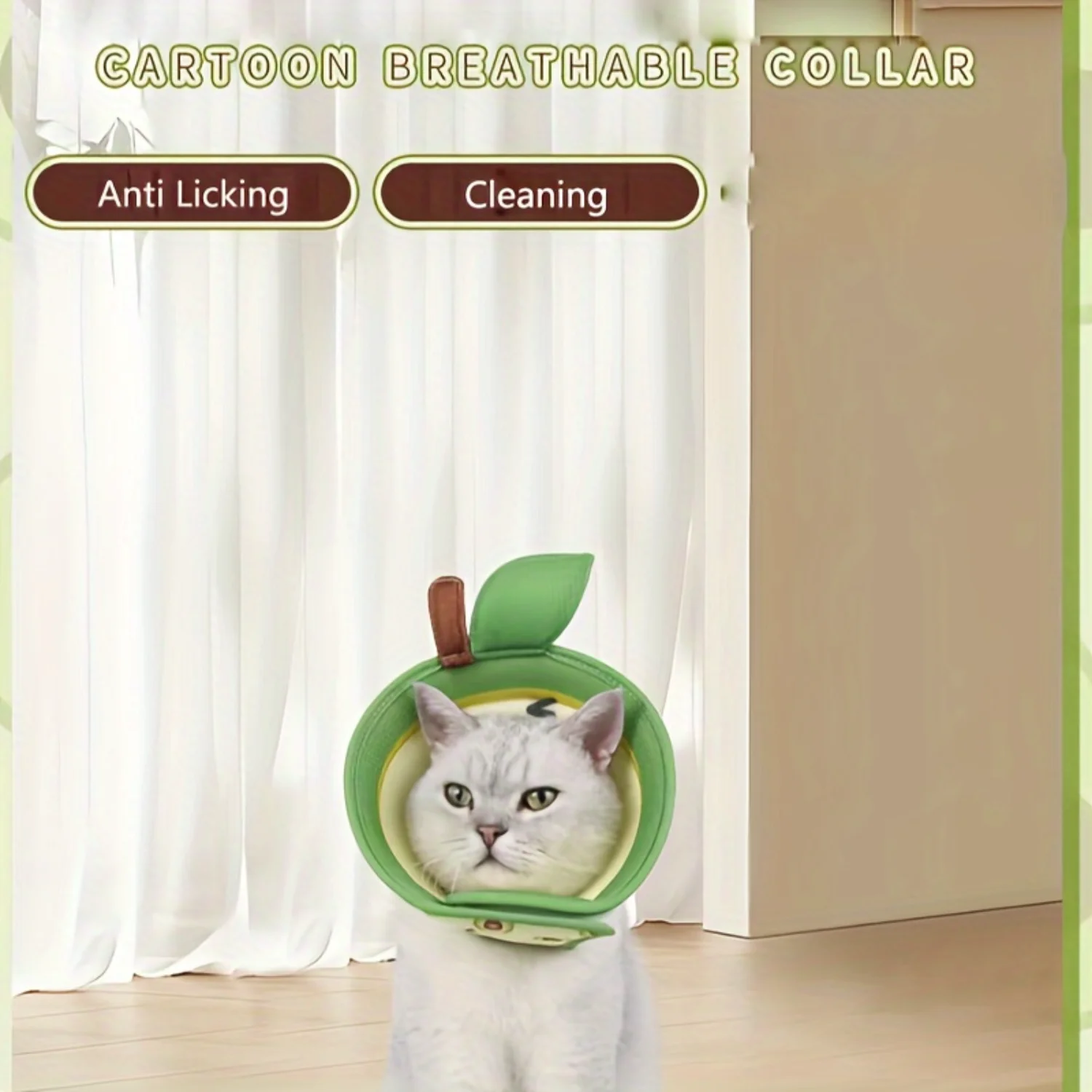 Защитный ошейник с милым узором для кошек регулируемый и дышащий кошачьим