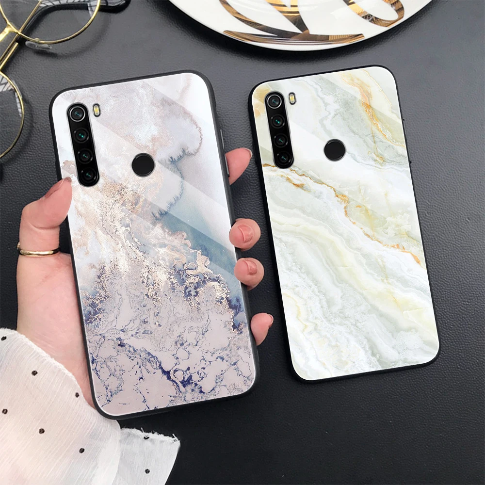 

Luxury Marble for Xiaomi Poco X3 Pro NFC M3 M4 Pro 5G Redmi Note 11 10 Pro Max 10T 4G 10S 9 9T 8 8T 8A 7 9A 9C 9i Glass Case