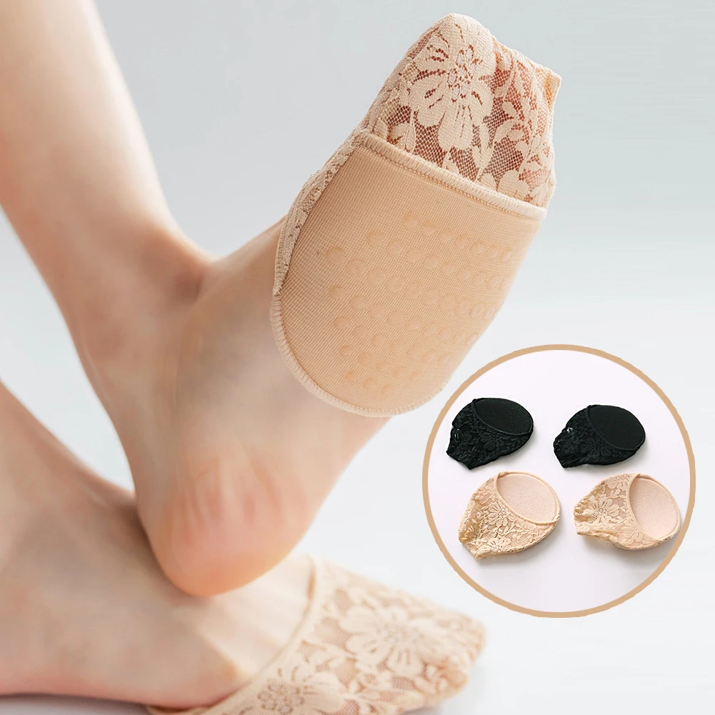 

1Pair of Summer High Heel Shoes Half Foot Socks Women's Silicone Rubber Non Slip Shallow Mouth Half Foot Invisible Socks