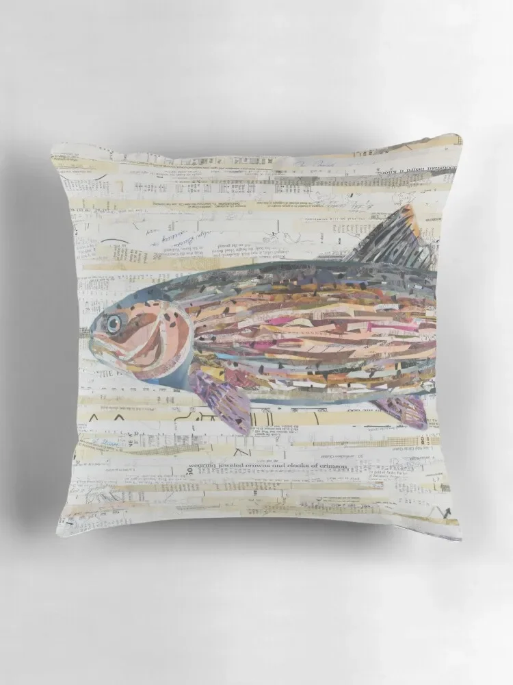 Коллаж из радужной форели от C.E. Белая декоративная подушка Аниме Диван Подушки