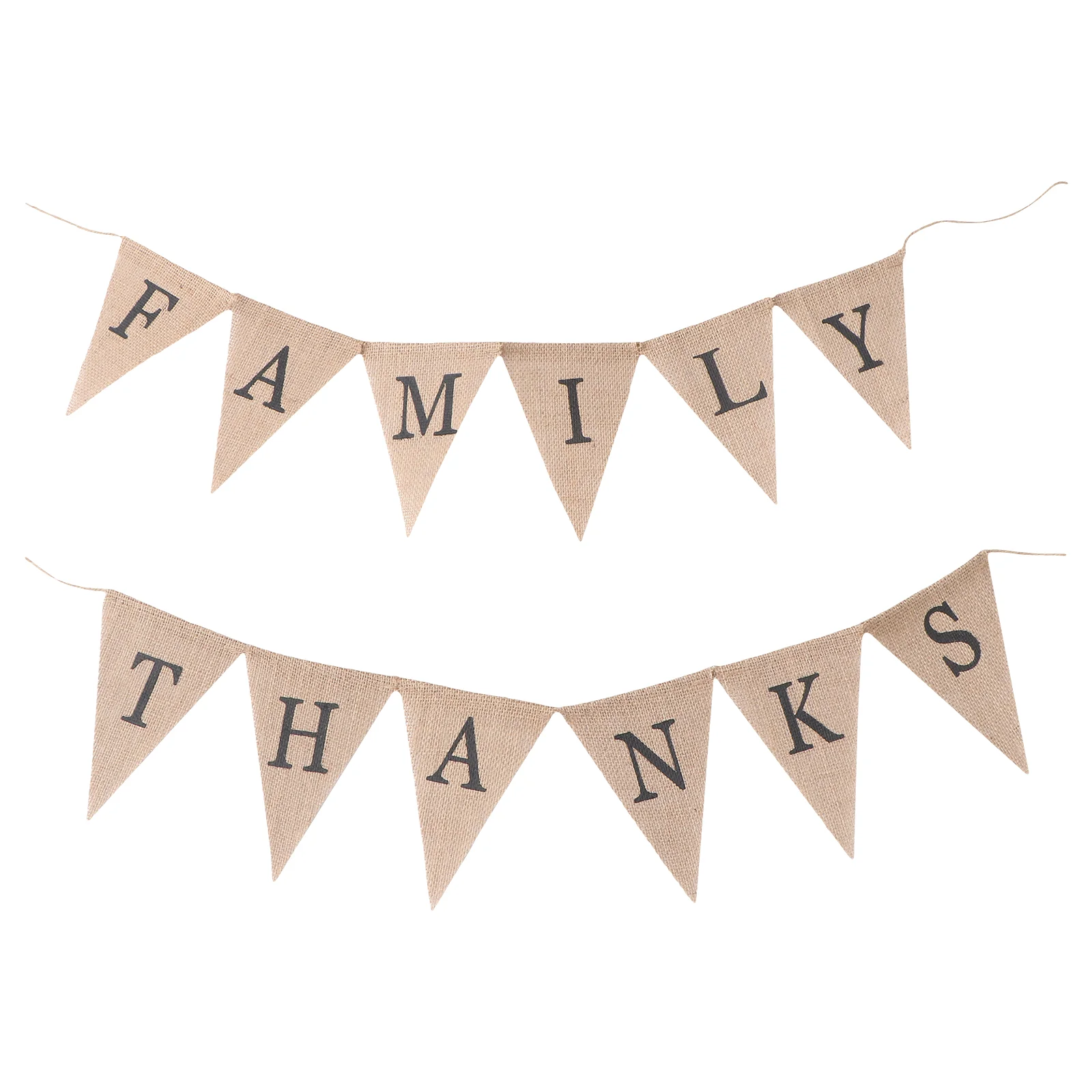

1pcs Bunting Banner Decorative Thanks Family Letters Creative Jute Burlap Banners for Thanksgiving Party Supplies