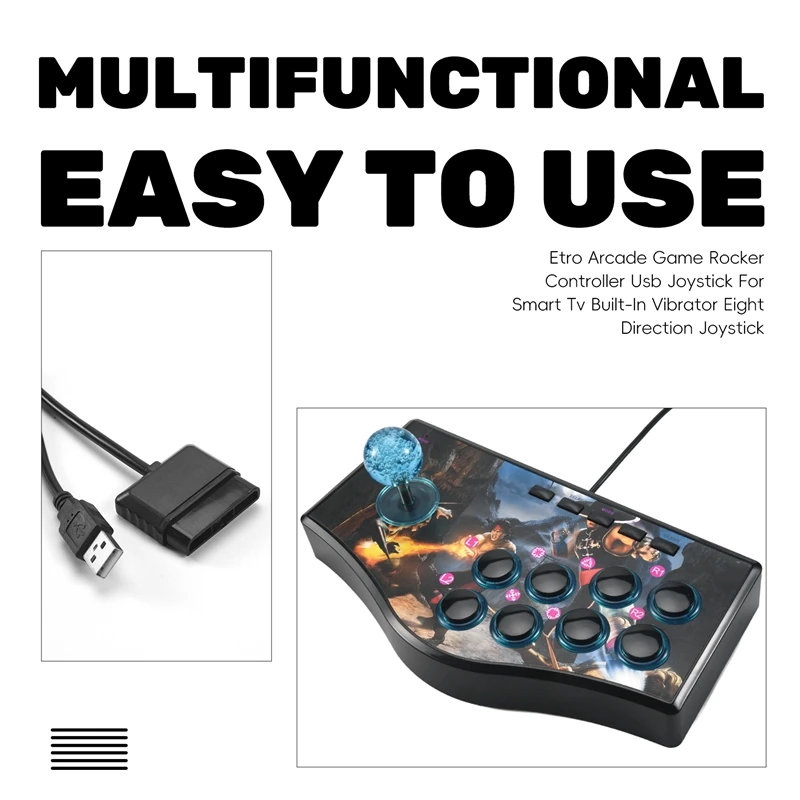 Ретро аркадный игровой контроллер-качалка USB-джойстик для Ps2/Ps3/Pc/Android Smart TV