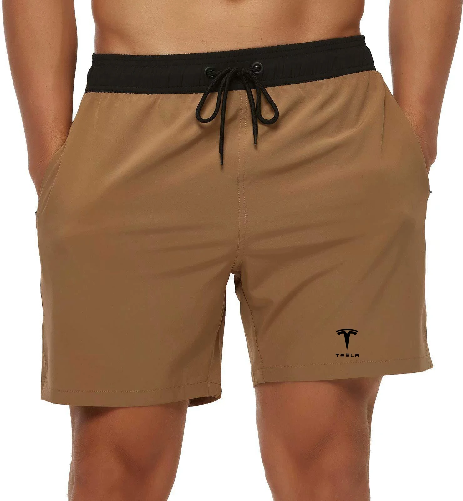 

Tesla Man Swimwear Swim Shorts Trunks Beach Board Shorts Swimming Pants Swimsuits Mens Running Sports Surffing Shorts