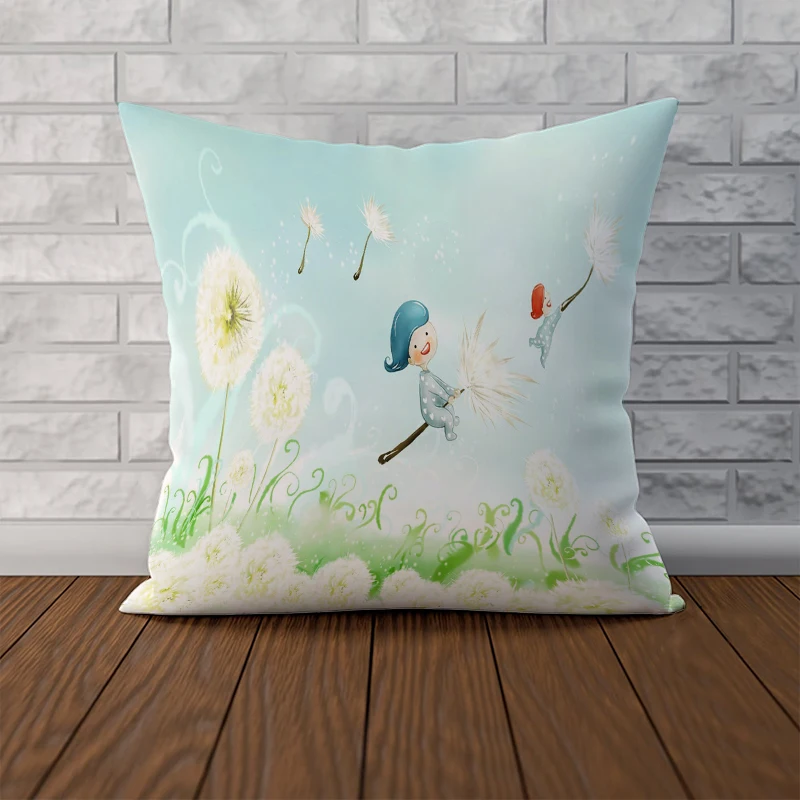 

Double-sided Printed Cushion Cover Dandelion Pattern 40x40cm, Home Decor Sofa Car Bedroom Living Room Pillowcase