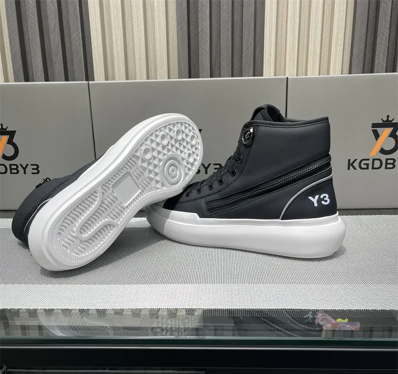 KGDB Y3 Sneaker Men Thick Soled Jogging Shoes Women's Sports Shoes Leather lace-up Running Shoes Sneaker for Men