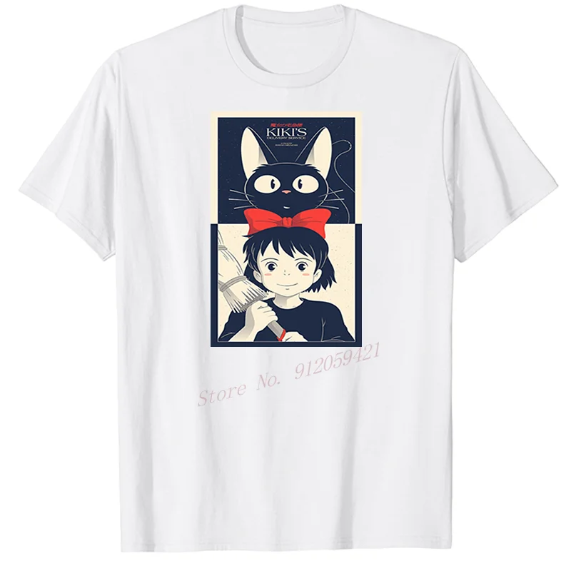 

Kikis Delivery Service V1 Majo No Takky Bin Anime Unisex graphic t shirts summer Harajuku fashion t shirt men clothing