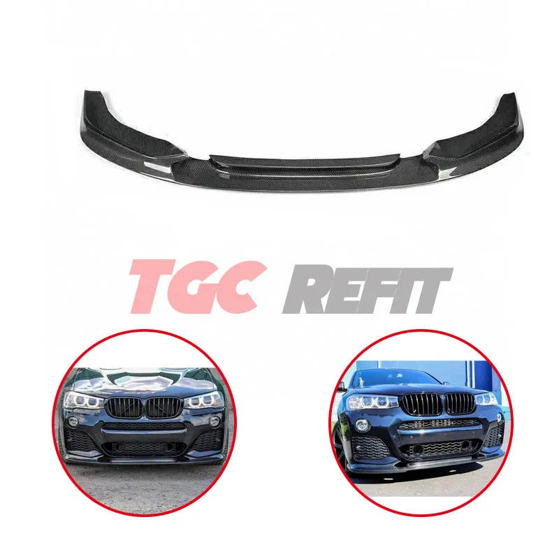 For BMW X3 F25 X4 F26 MT Car Body Kit 2014 Up Carbon Fiber 3D Style Front Bumper Chin Lip Spoiler Lips Protection Cover Trim Kit