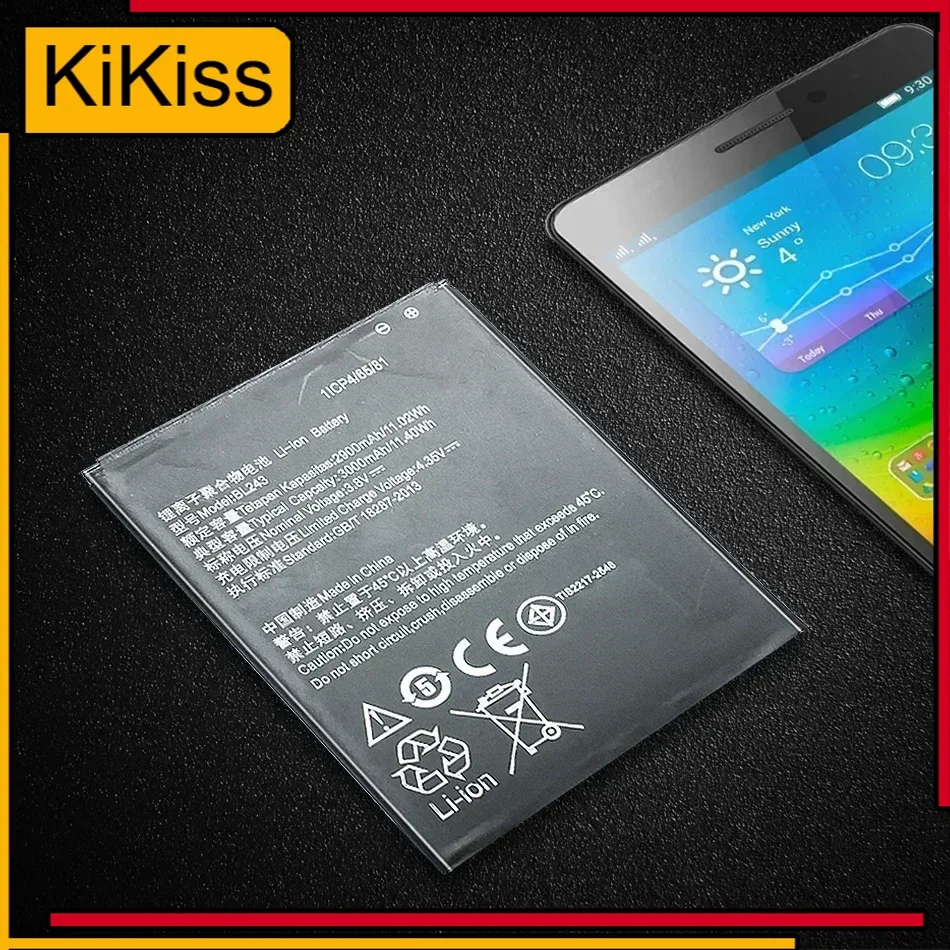 Литий-полимерный аккумулятор емкостью 3000 мАч BL243 для Lenovo K3 Note K50-T5 A7000 A5500 A5600 A7600