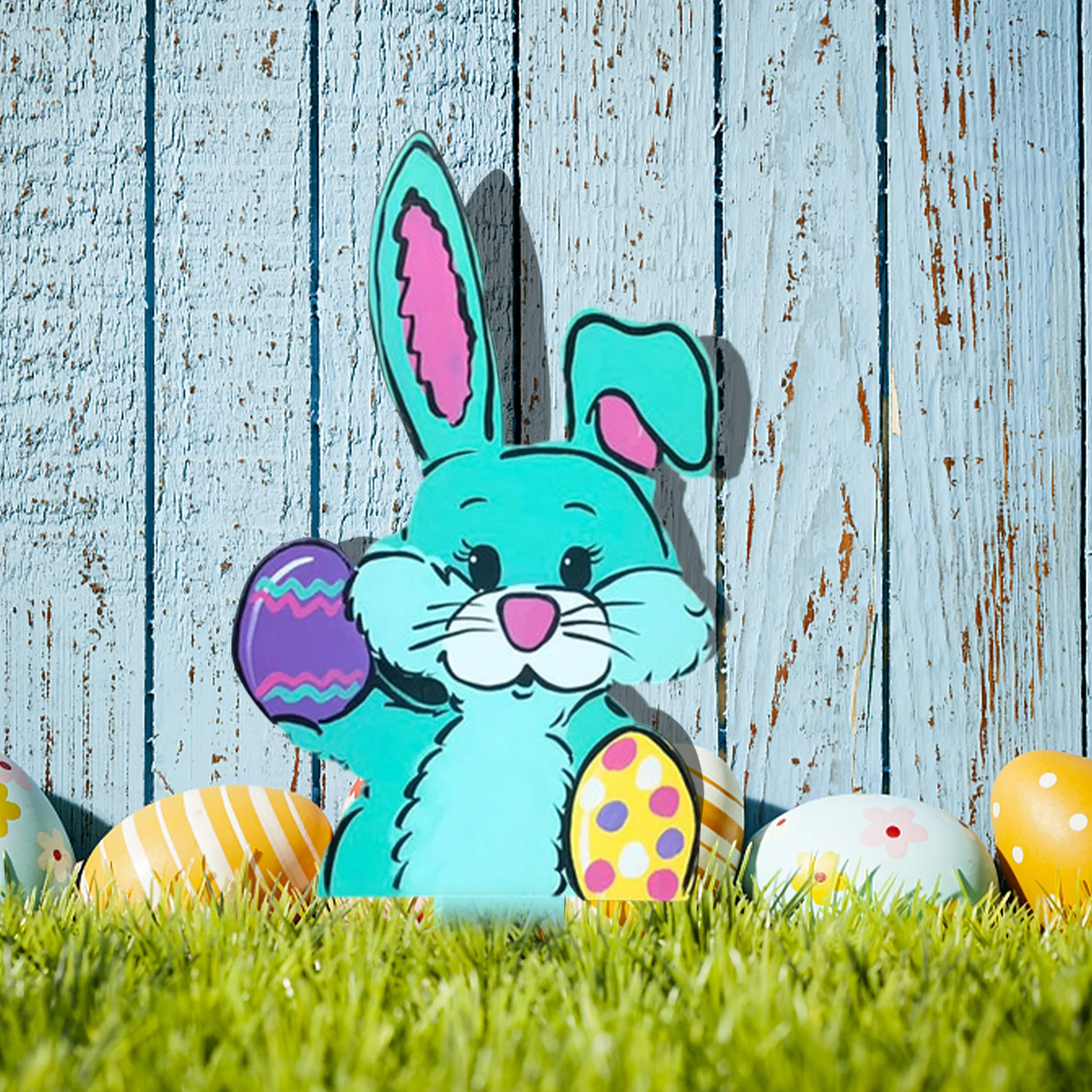 

Metal Rabbit Animal Stick Easter Bunny Yard Sign Ornaments Patio Balcony Landscaping Plant Lawn Decoration Christmas Yard Sign