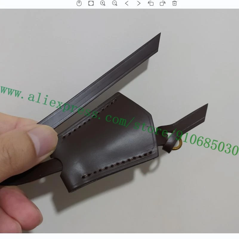 Top Quality Real Vachetta Vegetable Tanned Calfskin Key Bell Hanging Tag Strap Customized Name Hot Stamp Service