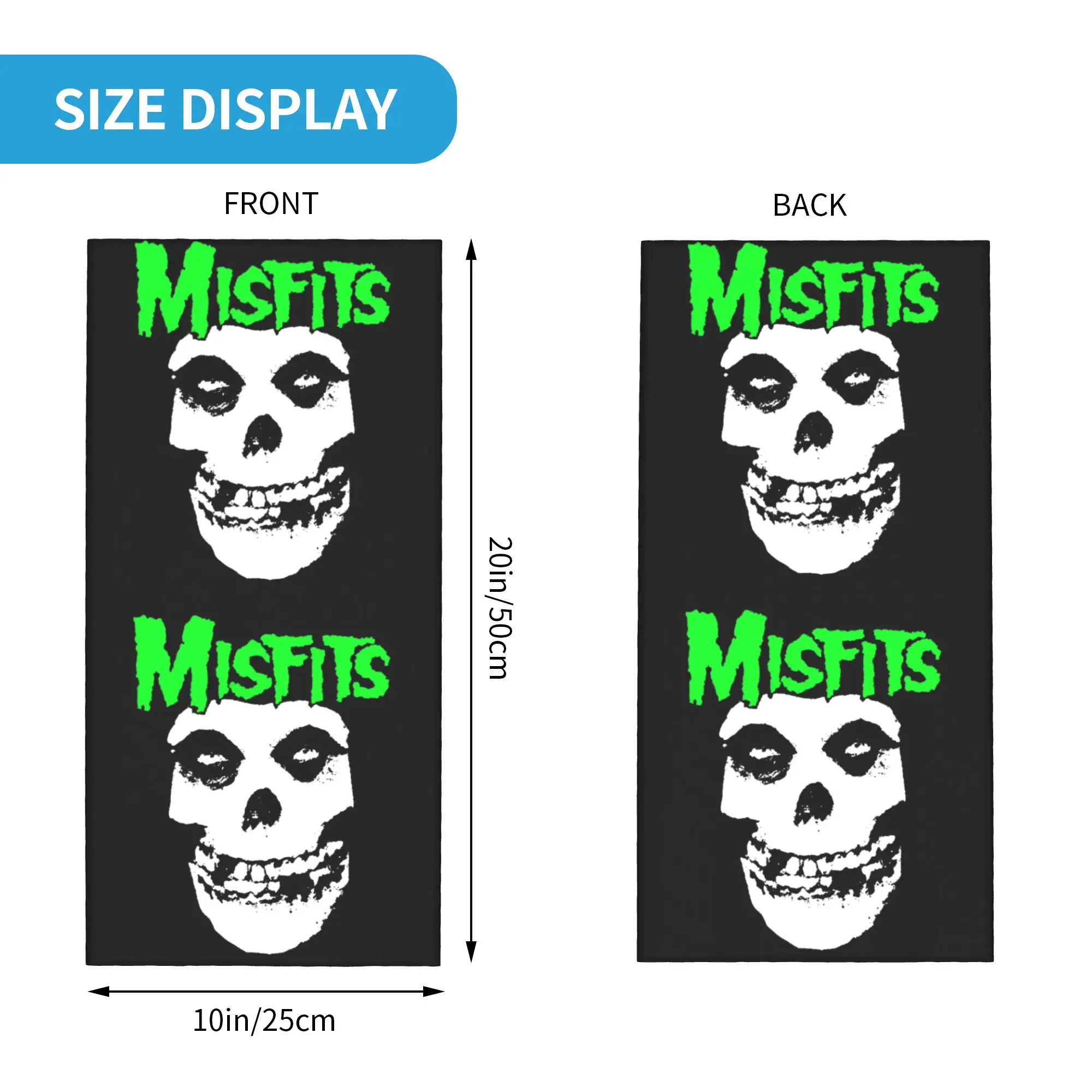 Фото Бандана-шарф для шеи в стиле панк-рок группы Misfits, унисекс, для зимних походов и катания на лыжах, защита для лица. №2