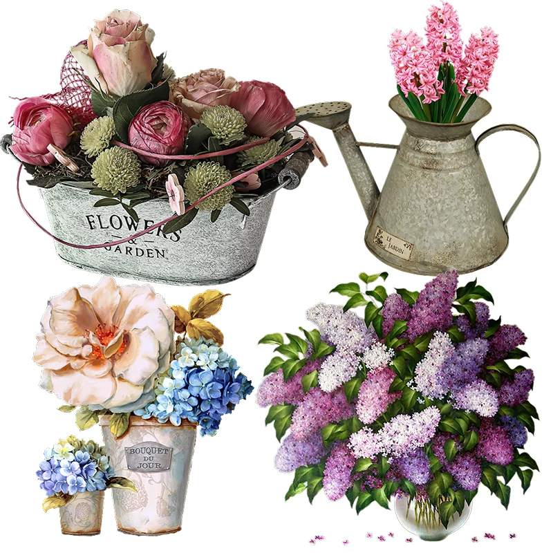 

QCF105 Classical European romantic bouquet room art wall decal toilet Decal