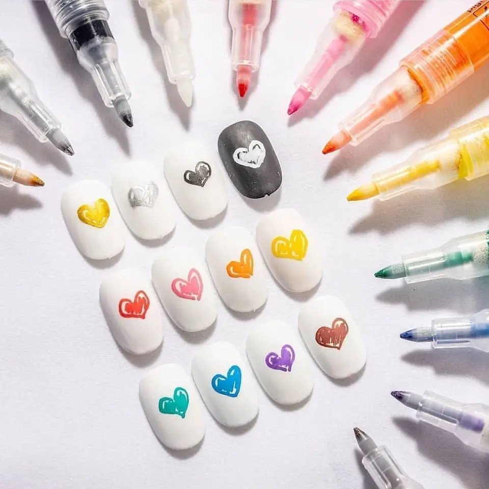

12 pcs/set Nail Art Graffiti Pen Black Color UV Gel Polish Design Dot Painting Detailing Pen Brushes DIY Nail Art Adorn Tools