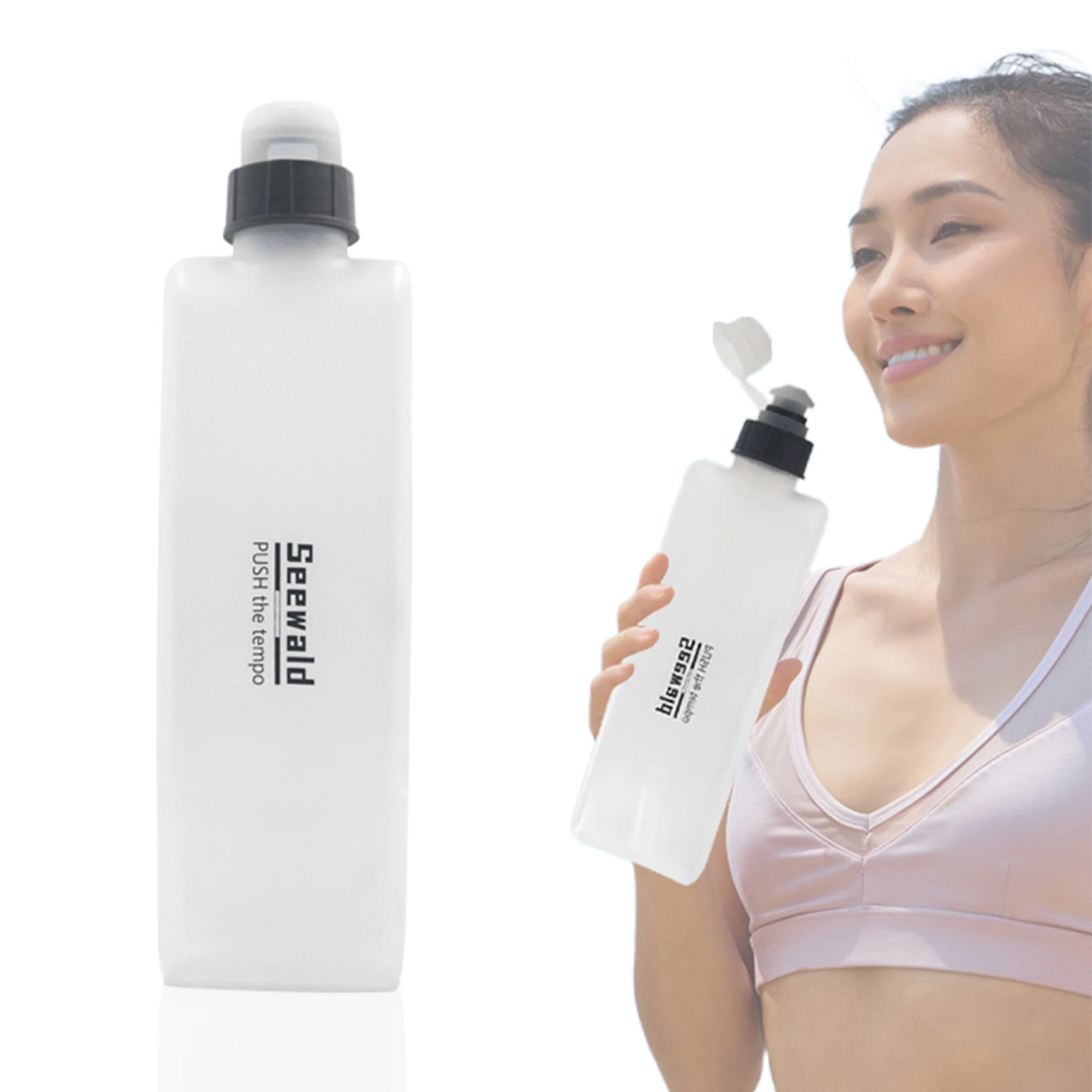 

Спортивная бутылка для воды, велосипедная бутылка для воды, Спортивная изогнутая плоская чашка для воды для бега, пешего туризма