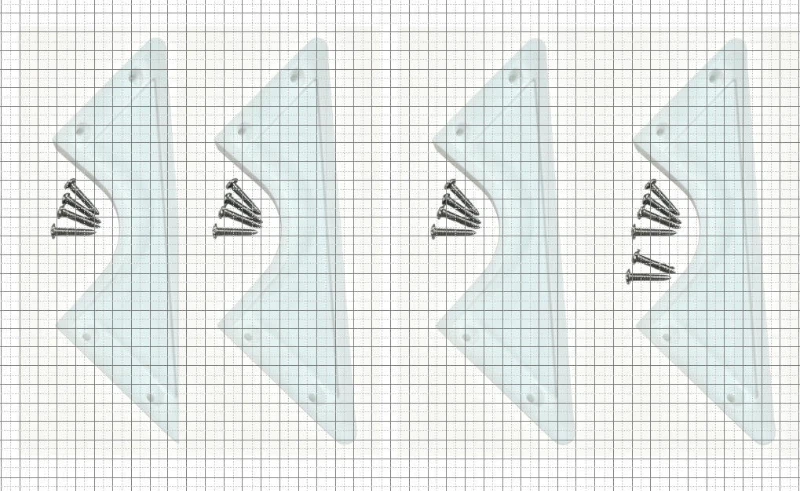 4 шт. белых угловых кронштейнов для шкафов IKEA Besta, мебельные соединители с 20 саморезами M3*18 (art.: 3920da2bb791b) - 3920da2bb791b