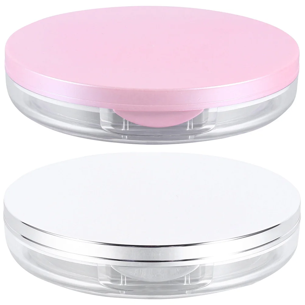 

2 Sets Powder Puff Storage Box Makeup Sponge Protector Packaging Material Case Plastic Holder Container