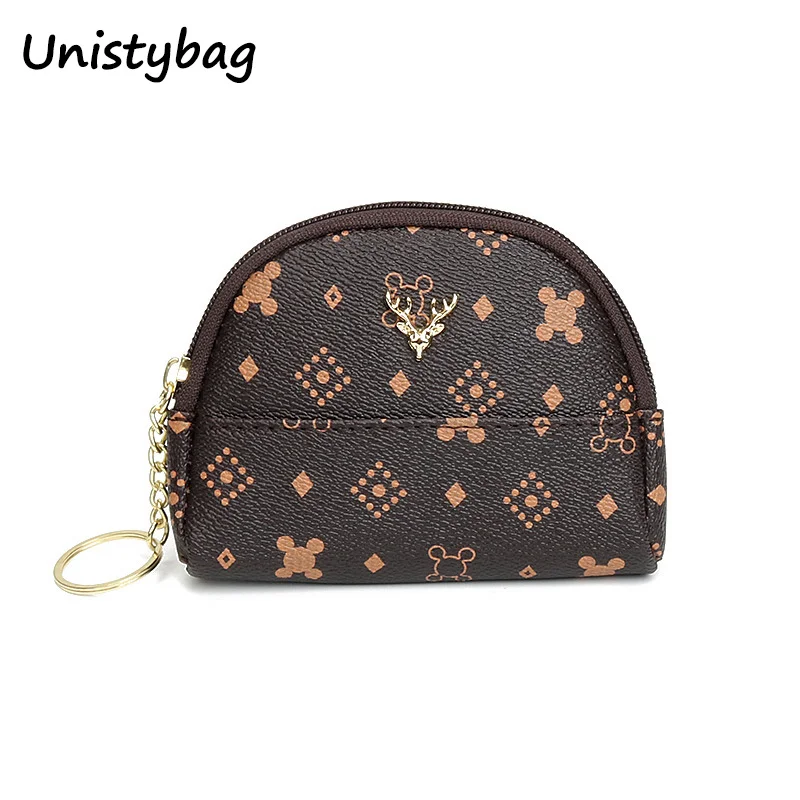 

Кошелек для монет, кошелек на молнии для женщин, винтажный Мини-клатч, милые женские кошельки, новые кошельки с головой оленя