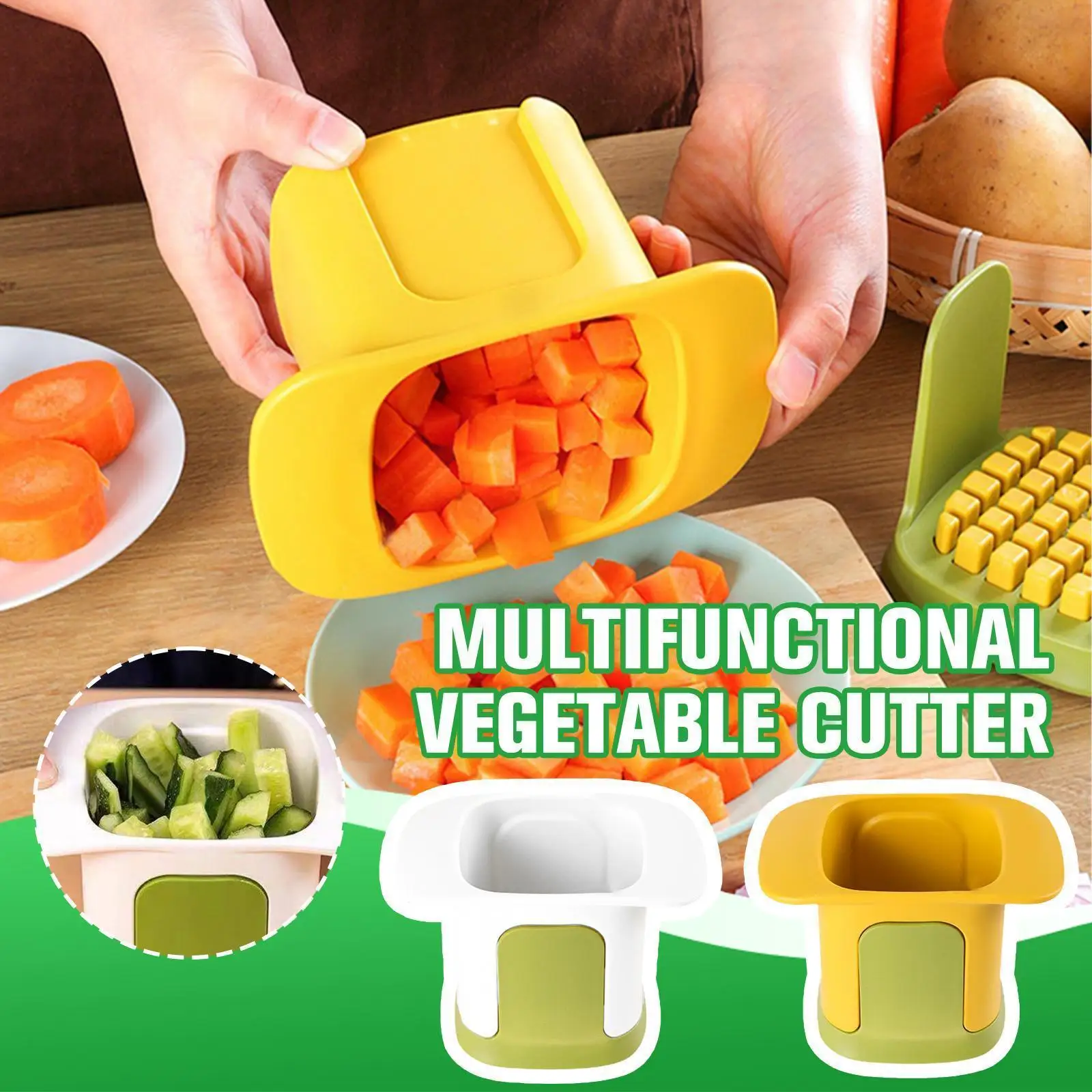 

Multifunctional Vegetable Chopper French Fries Cutter Pressure Household Onion Hand Dicer Cucumber Kitchen Potato Tools Sli F3G2