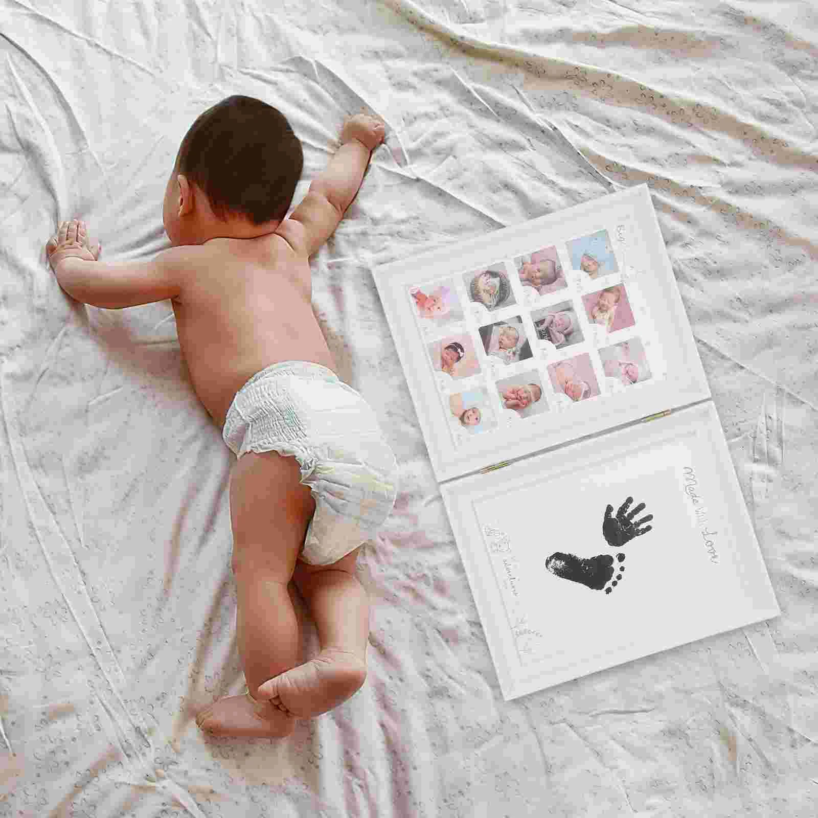 

Baby Photo Frame Growth Picture Footprint Desktop Adornment First Year Holder Infant Boy Gifts