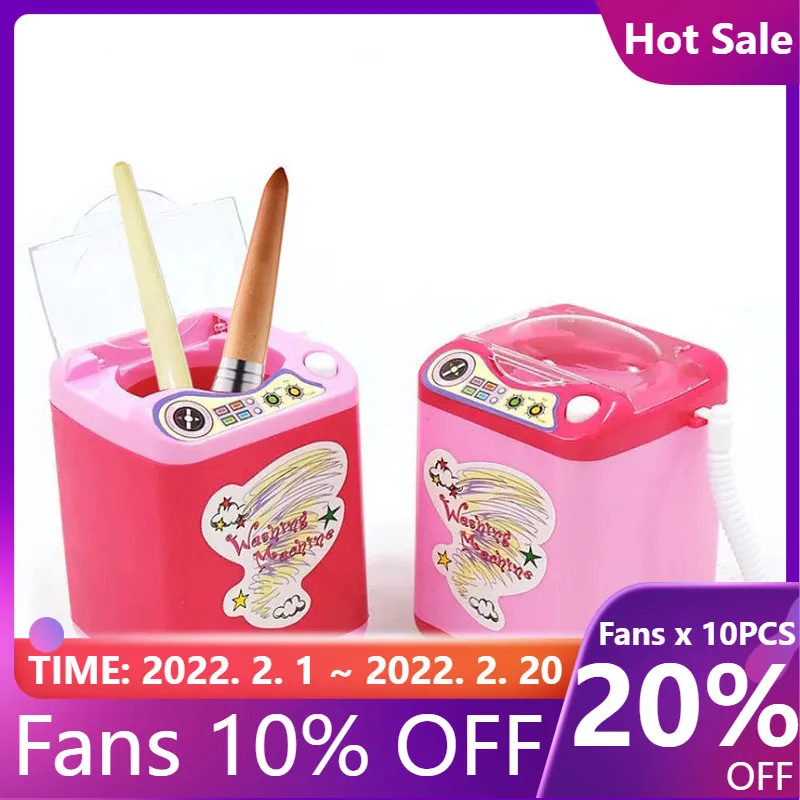 

NEW Electric Washing Machine Kids Toys Pink 360 Rotation Makeup Brushes Cosmetic Beauty Tool Automatic Cleaning Washing Machine
