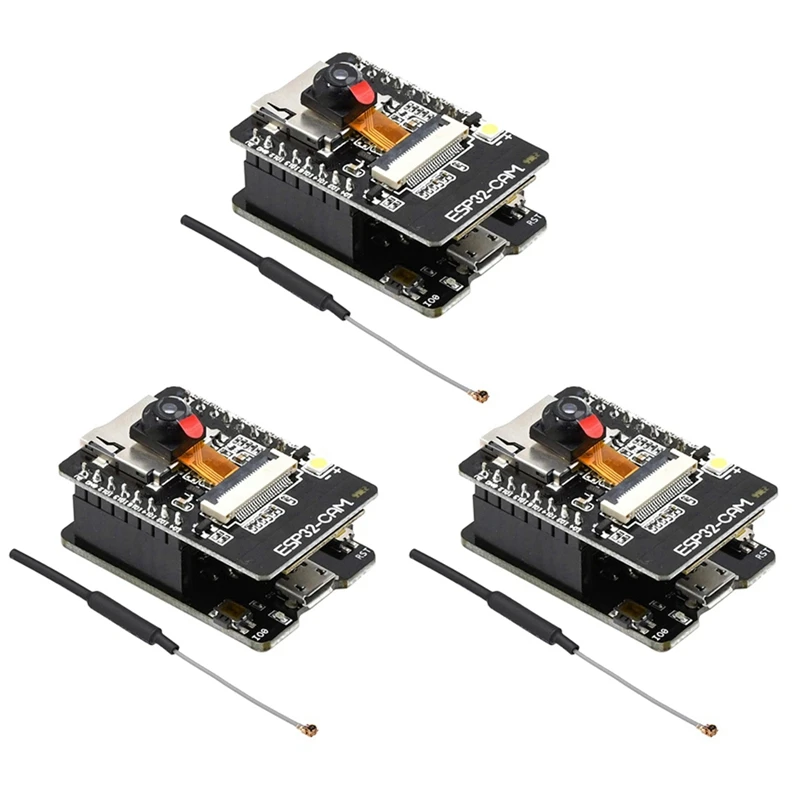 

3X Wifi Bluetooth Board ESP32-CAM-MB Micro-USB To Serial Port CH340G With OV2640 Camera Module Mode ,With 2.4G Antenna