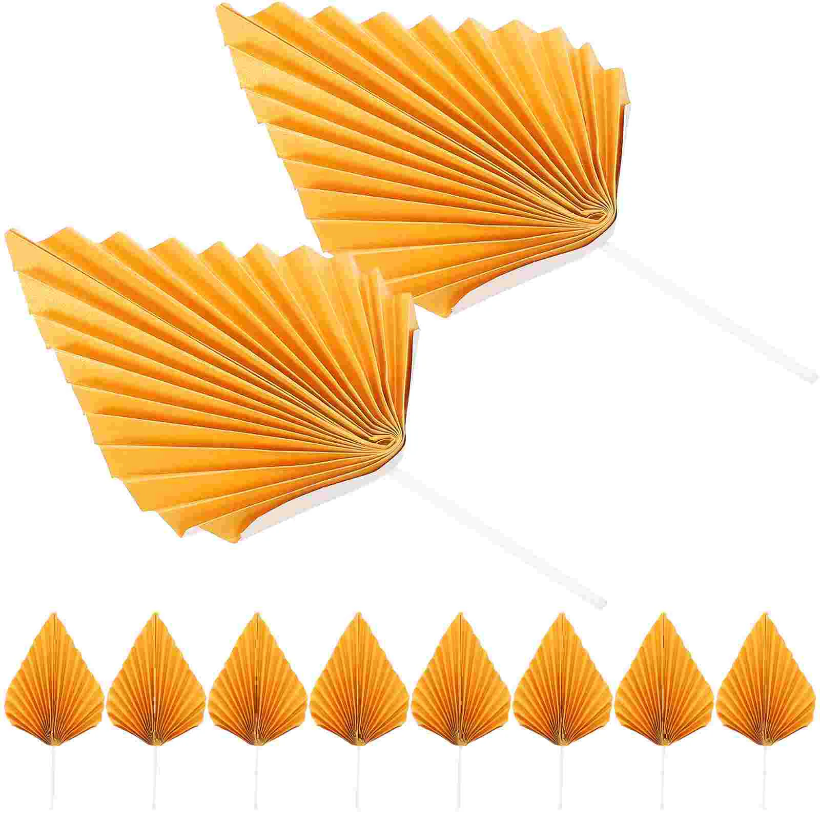 10 шт. золотые пальмовые листья украшения цветок торт бумага с днем рождения