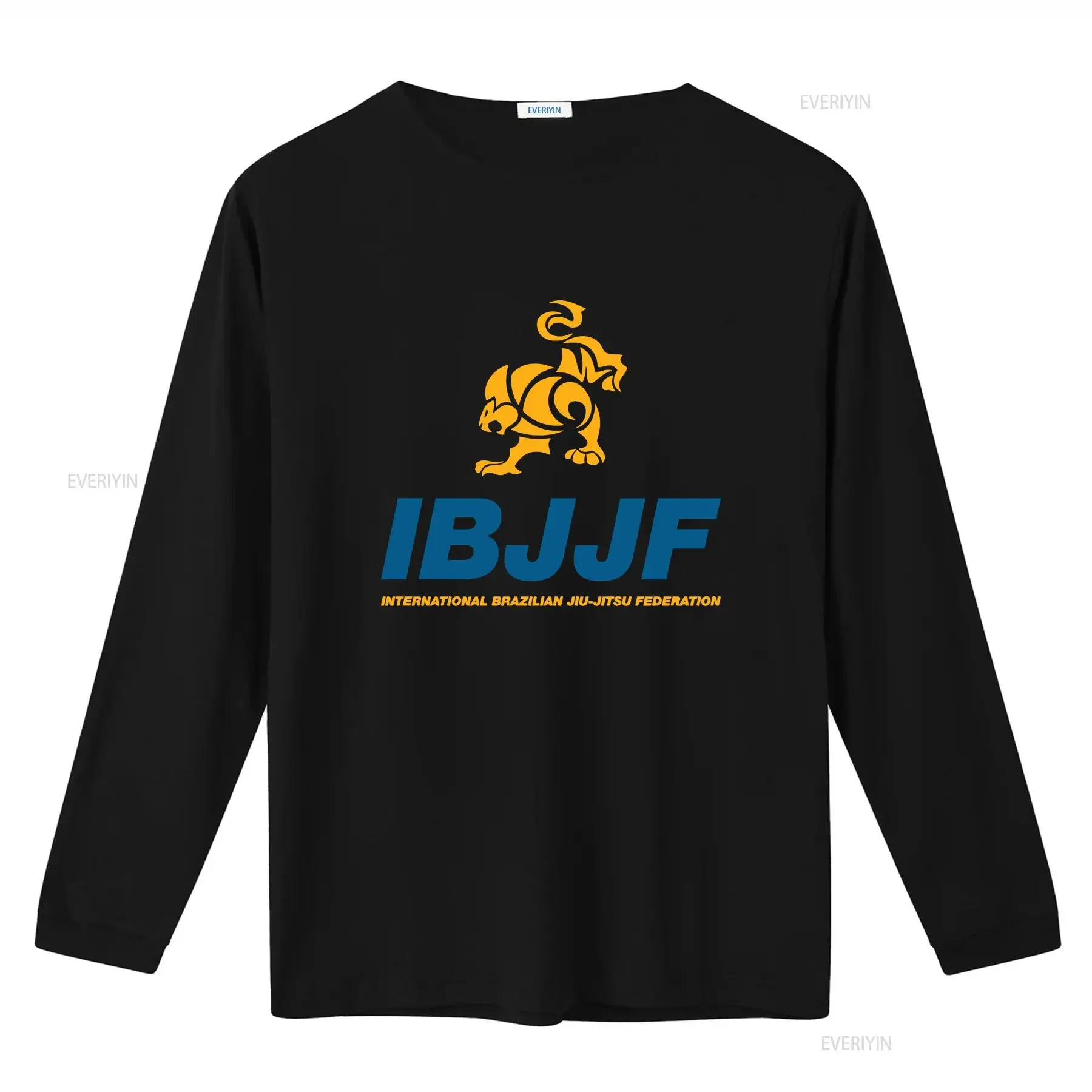 Фото Футболка IBJJF International Brazilian Jiu Jitsu Federation с длинными или короткими рукавами, винтажная, с эффектом потертости, унисекс, универсальная, модная. №3