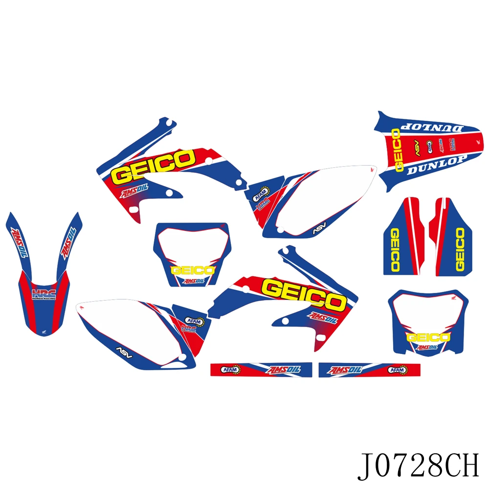 

For Honda CRF 450R 2005 2006 2007 2008 CRF450 CRF 450 Full Graphics Decals Stickers Motorcycle Background Custom Number Name