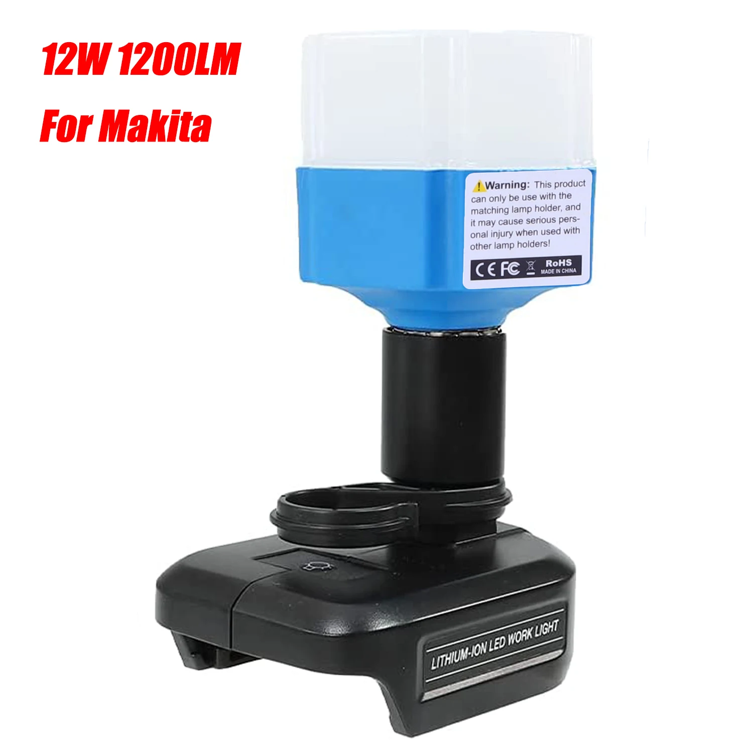 

1200LM 12W Work Light LED Table Lamp High Low Ceam Control Torch Electric Flashlight for Makita 18V Li-ion Battery