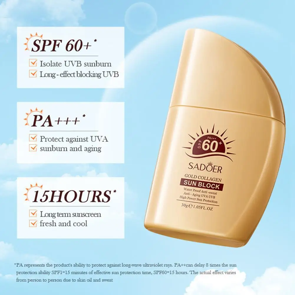 

Body Sunscreen SPF60+ Sunscreen Invisible Fluid Protective Isolation Long Lasting Light Thin Face Sunscreen Whitening Skin