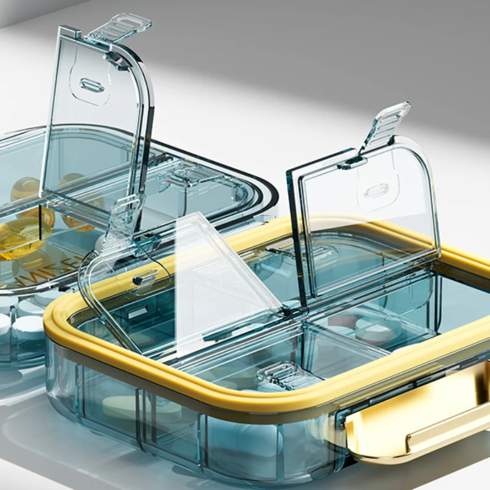 Дозатор для таблеток с 7 сетками пылезащитный водонепроницаемый мини-коробка