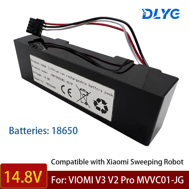 

14.8V Original 18650 Rechargeable Battery18000mah for VIOMI V3 V2 Pro VRVCLMB21B MVVC01-JG Sweeping Mopping Robot Vacuum Cleaner