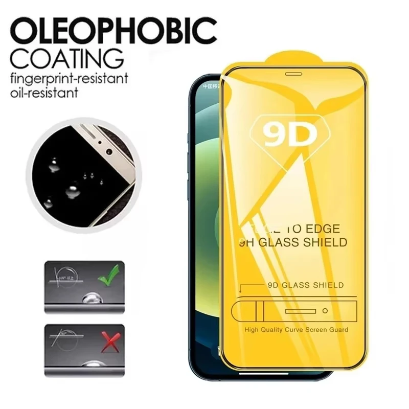Фото Защитное стекло из закаленного стекла для iPhone 18 17 16 15 14 13 12 11 Pro Max Mini Air 16e 7 8 Plus X XS XR SE 9D №3